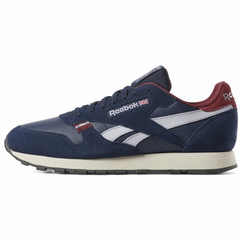 Tenisi Reebok Classic Leather Barbati Bleumarin/Rosii/Gri Romania VD7078TK